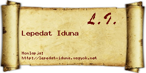 Lepedat Iduna névjegykártya